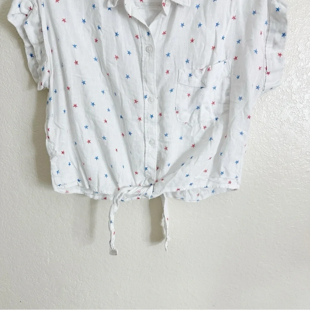 Rails Amelie Tie Front Shirt white size M - Picture 7 of 12
